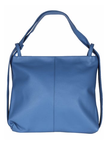 Zwillingsherz Leren schoudertas blauw - (B)37x (H)40x (D)8 cm