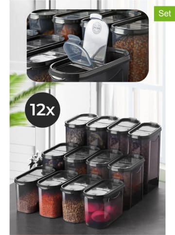Hermia 12er-Set: Vorratsbehälter in Anthrazit