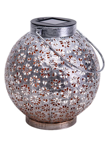 näve 2-delige set: decoratieve ledsolarlampen zilverkleurig - (H)19,5 cm