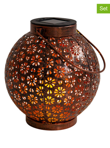 näve 2er-Set: LED-Solar-Dekoleuchten in Bronze - (H)19,5 cm