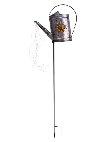 näve Ledsolartuinsteker "Gieter" zilverkleurig - (B)36 x (H)110 x (D)11 cm