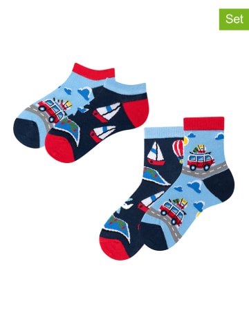 TODO SOCKS 2-delige set: sokken donkerblauw/lichtblauw