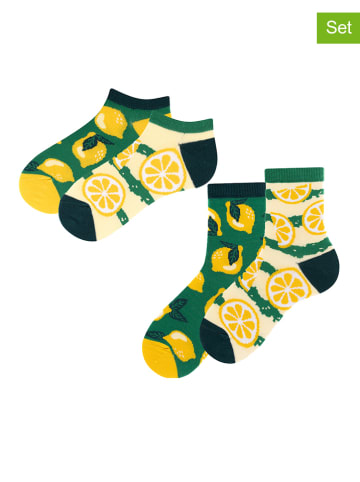 TODO SOCKS 2-delige set: sokken groen/geel