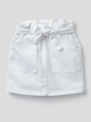 Benetton Spódnica dżinsowa w kolorze białym