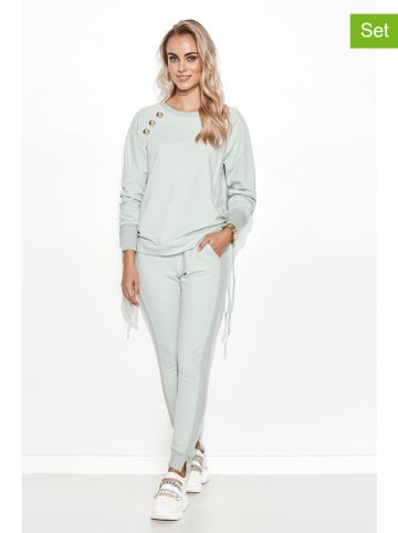 Makadamia 2-częściowy zestaw w kolorze miętowym - bluza, spodnie