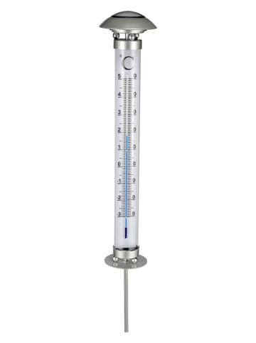 Profigarden LED-Solar-Thermometer in Silber - (H)112 cm