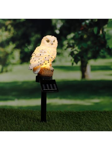 Profigarden Solarna lampa ogrodowa LED "Owl" w kolorze białym na trzonku - wys. 45 cm