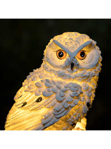Garden Hero LED-Solar-Gartenstecker "Owl" in Weiß - (H)45 cm