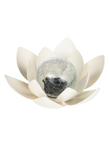 Profigarden Decoratieve ledsolarlamp "Lotus" crème - (H)12 cm
