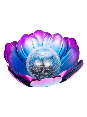 Profigarden Decoratieve ledsolarlamp "Lotus" blauw/paars - (H)10 cm