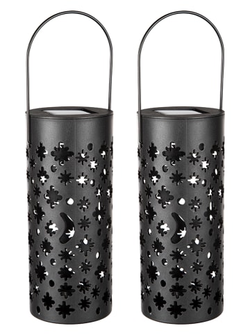 Profigarden 2-delige set: ledsolartuinstekers zwart - (H)17,6 cm