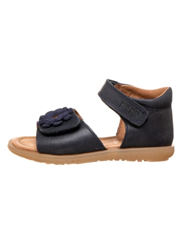 POM POM Leder-Sandalen in Dunkelblau