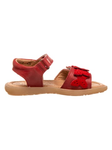POM POM Leder-Sandalen in Rot