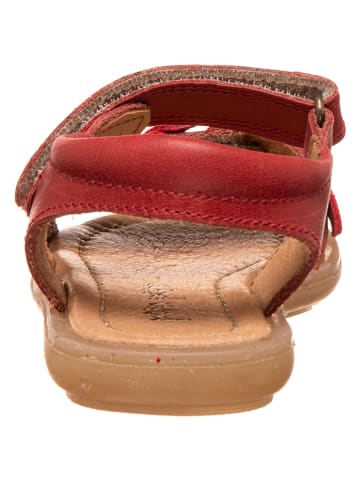 POM POM Leder-Sandalen in Rot