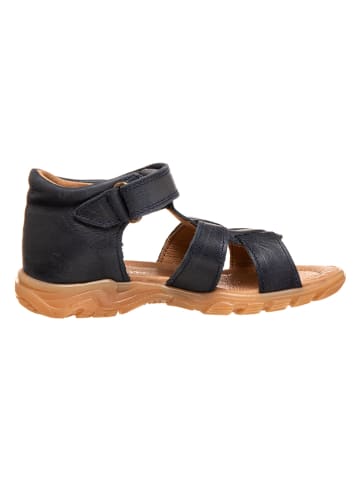 POM POM Leder-Sandalen in Dunkelblau