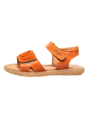 POM POM Leder-Sandalen in Orange