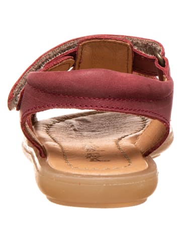 POM POM Skórzane sandały w kolorze ciemnoczerwonym