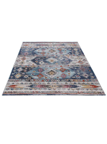 VIVACE Kurzflor-Teppich "Maggio" in Grau/ Hellblau/ Bunt