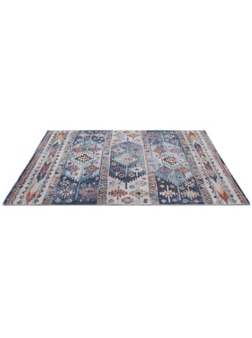 VIVACE Kurzflor-Teppich "Maggio" in Grau/ Hellblau/ Bunt