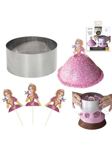 COOK CONCEPT 4-delige bakset "Prinses" zilverkleurig - Ø 15 cm