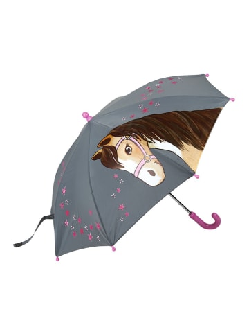 moses. Regenschirm "Pferde" in Grau/ Pink - Ø 80 cm