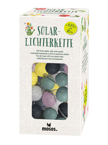 moses. LED-Solarlichterkette "Blatt & Blüte" in Bunt - (L)485 cm