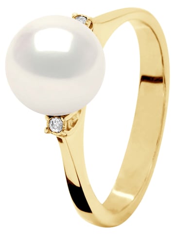Mitzuko Gouden ring met diamanten en parel