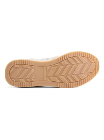 DENBROECK Skórzane sneakersy "Leonard St." w kolorze karmelowo-biało-beżowym