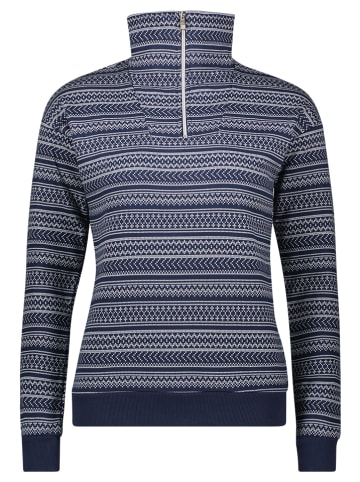 s.Oliver Sweatshirt "Winter Nights" in Dunkelblau/ Weiß