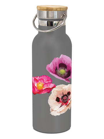 ppd Trinkflasche "Fabulous Poppies" in Grau/ Pink - 500 ml