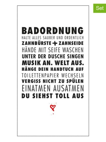 ppd 2er-Set: Einweg-Gästetücher "Badordnung" in Weiß/ Schwarz - 2x 15 Stück