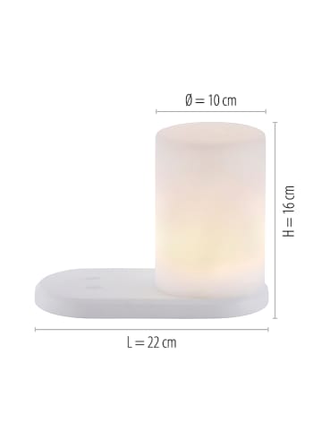 LeuchtenDirekt LED-Tischleuchte "Keno" in Weiß - (H)16 cm
