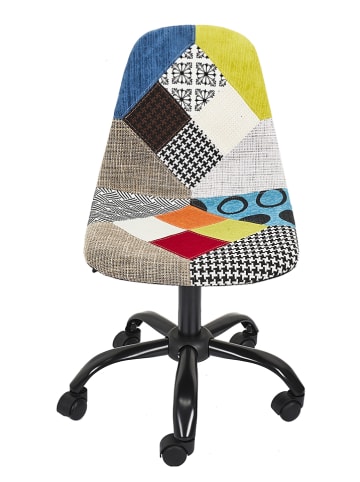 THE HOME DECO FACTORY Krzesło biurowe "Patchwork" ze wzorem - 44 x 91 x 55,5 cm