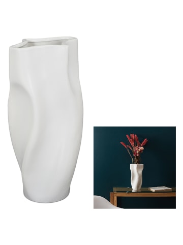 THE HOME DECO FACTORY Vase in Weiß - (B)14,5 x (H)29,5 x (T)12 cm