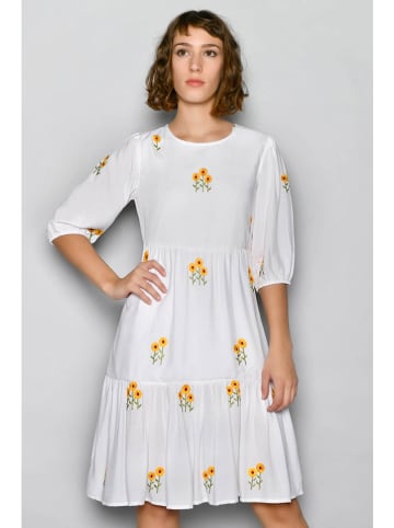 Tarifa Kleid in Weiß/ Bunt