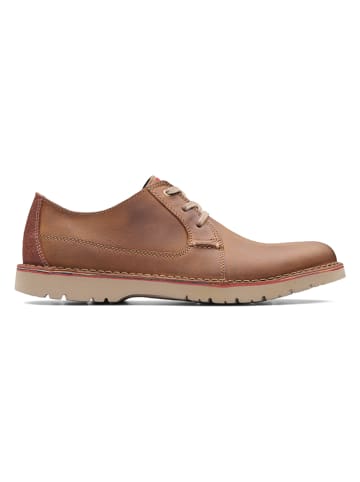Clarks Leder-Schnürschuhe in Camel