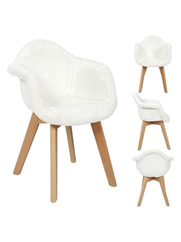 The Home Deco Kids Krzesło dziecięce w kolorze białym - 44,3 x 60 x 44,5 cm