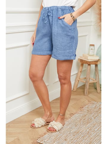 Le Monde du Lin Linnen short blauw