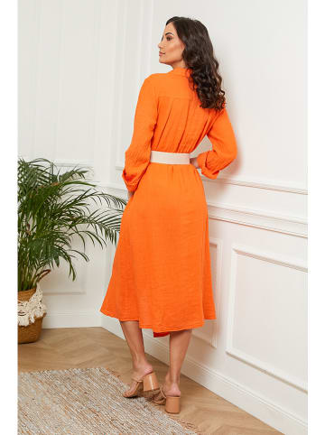 Le Monde du Lin Leinen-Kleid in Orange
