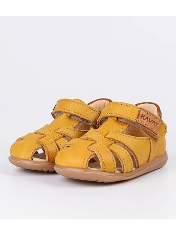 KAVAT Leren enkelsandalen geel