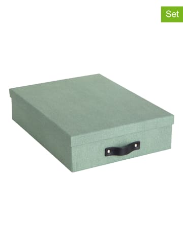 BigsoBox Pudełka (2 szt.) "Rasmus" w kolorze zielonym