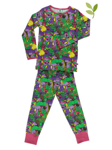 Småfolk Pyjama "Jungle" in Lila/ Bunt