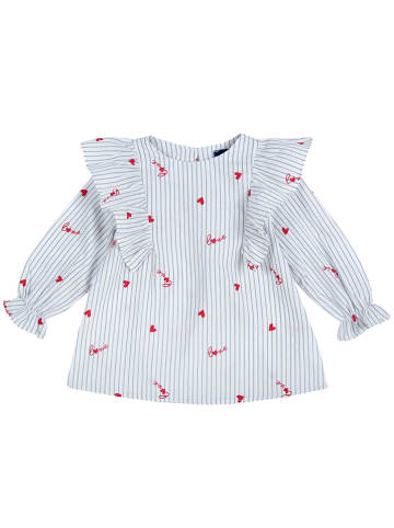 Chicco Blouse wit/lichtblauw/rood