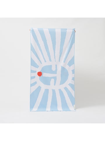 Sunny Life Strandtuch "Sunface" in Hellblau - (L)175 x (B)90 cm