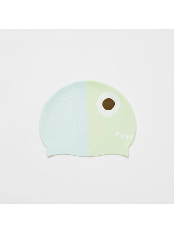 Sunny Life Badekappe "Monty the Monster" in Grün/ Hellblau - (L)22 x (B)21 cm