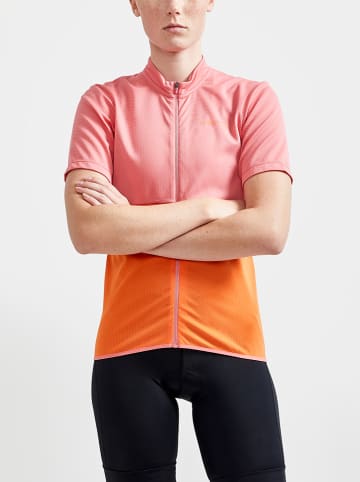 Craft Koszulka kolarska "Core Endur" w kolorze jasnoróżowo-pomarańczowym