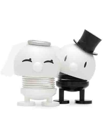 Hoptimist 2-delige set: decofiguren "Bride & Groom" wit/zwart - (H)8 cm