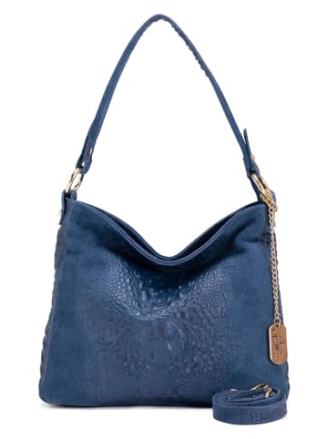 Anna Morellini Leren schoudertas "Dania" blauw - (B)29 x (H)24 x (D)8 cm