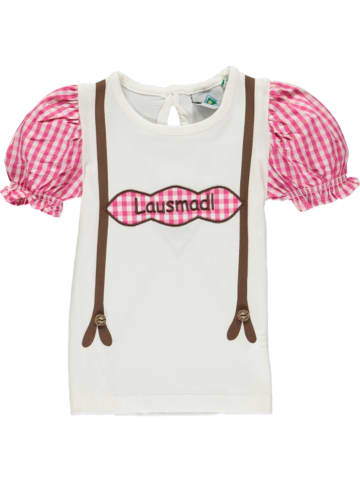 Isartrachten Traditioneel shirt wit/roze