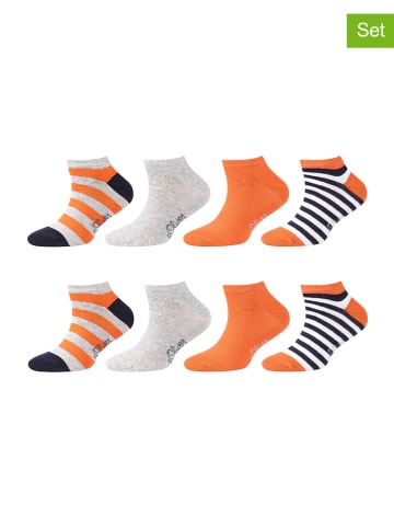 s.Oliver 8er-Set: Socken in Orange/ Grau